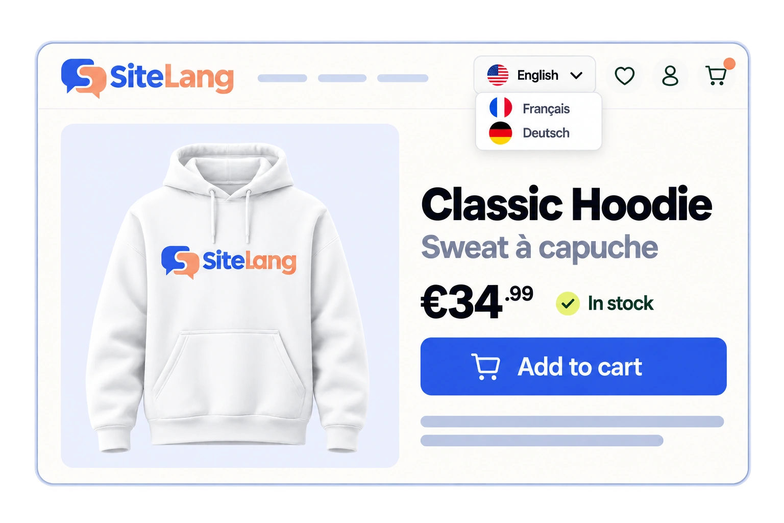 SiteLang marketing illustration supplied with the approved homepage design