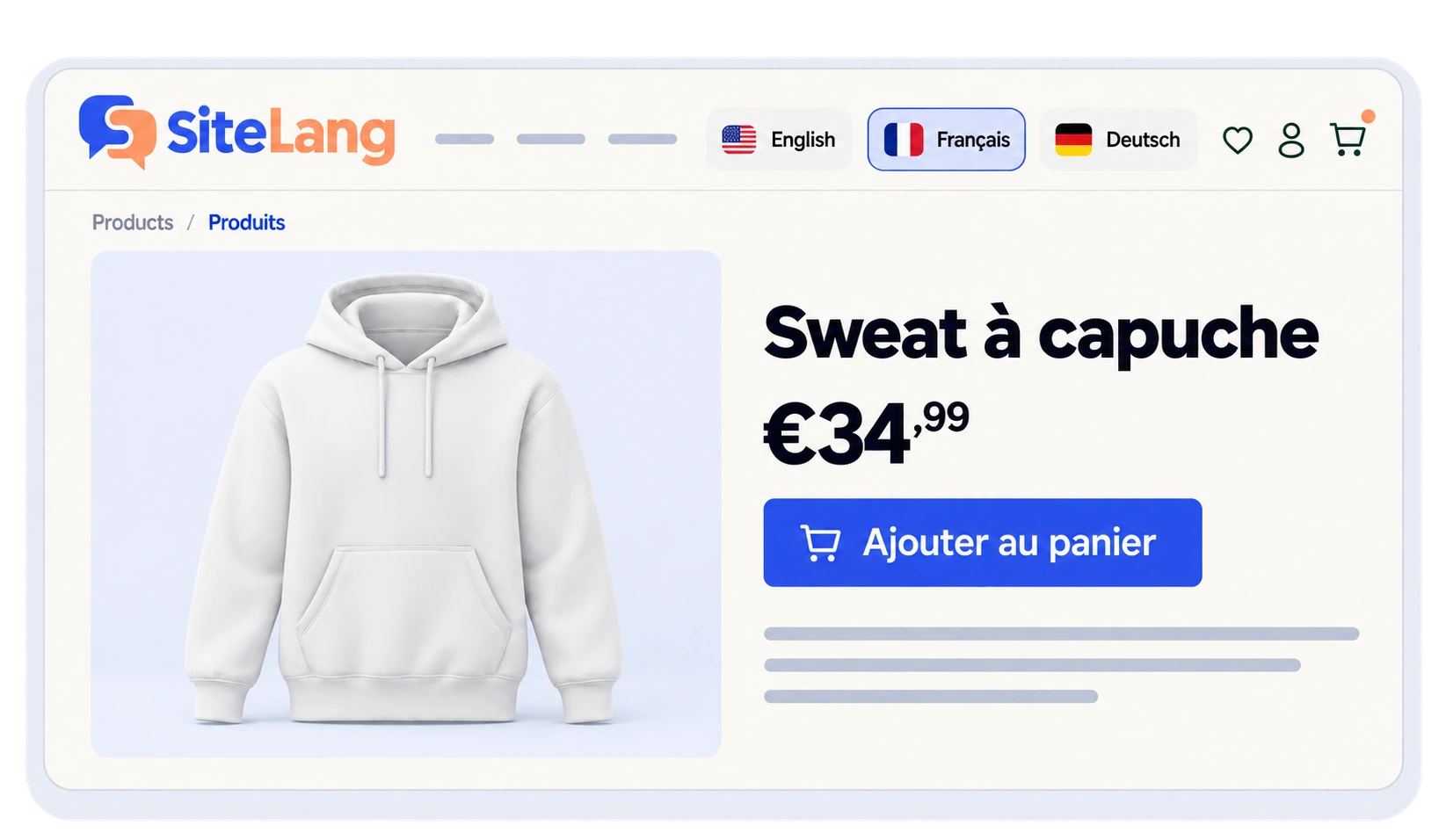 SiteLang marketing illustration supplied with the approved homepage design