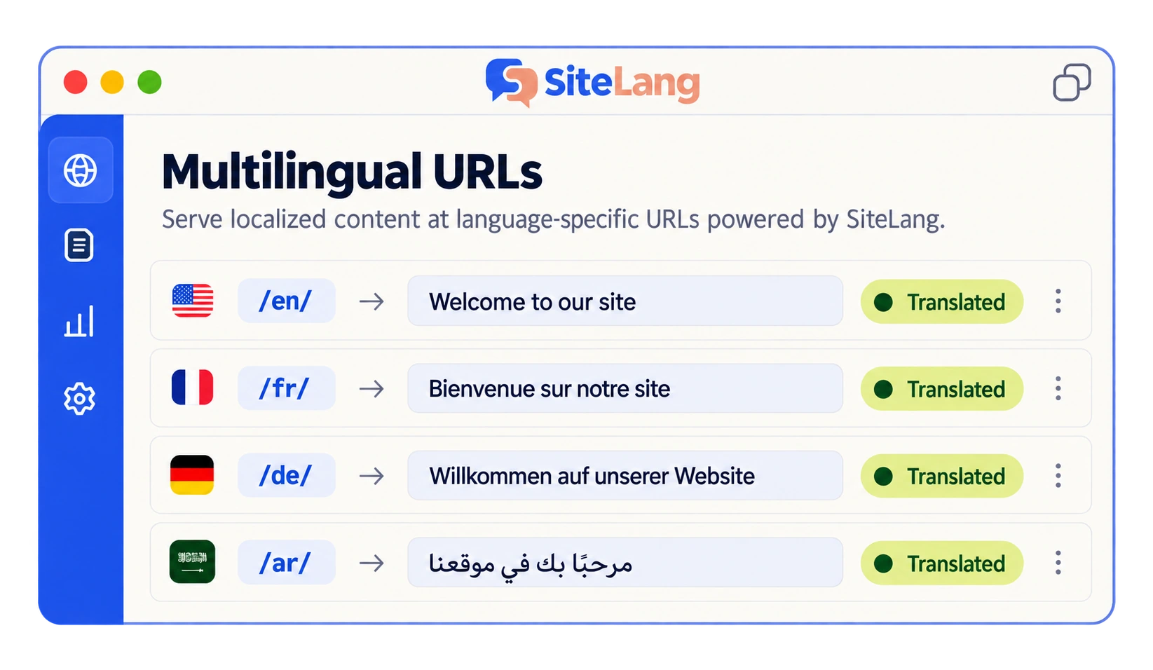 SiteLang marketing illustration supplied with the approved homepage design